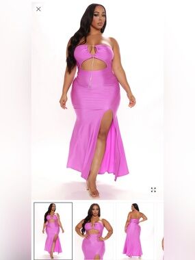 Gorgeous Cutout Maxi dress with Side Slit and sparkle accent fashion nova 2x